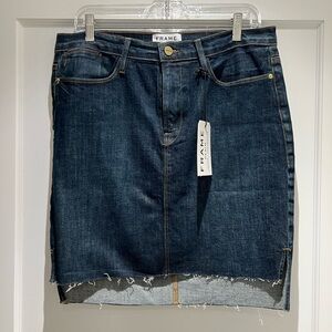 NWT FRAME Denim Mini Skirt with Raw Hem